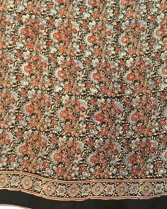 Ajrakh on Pure Modal Silk Saree