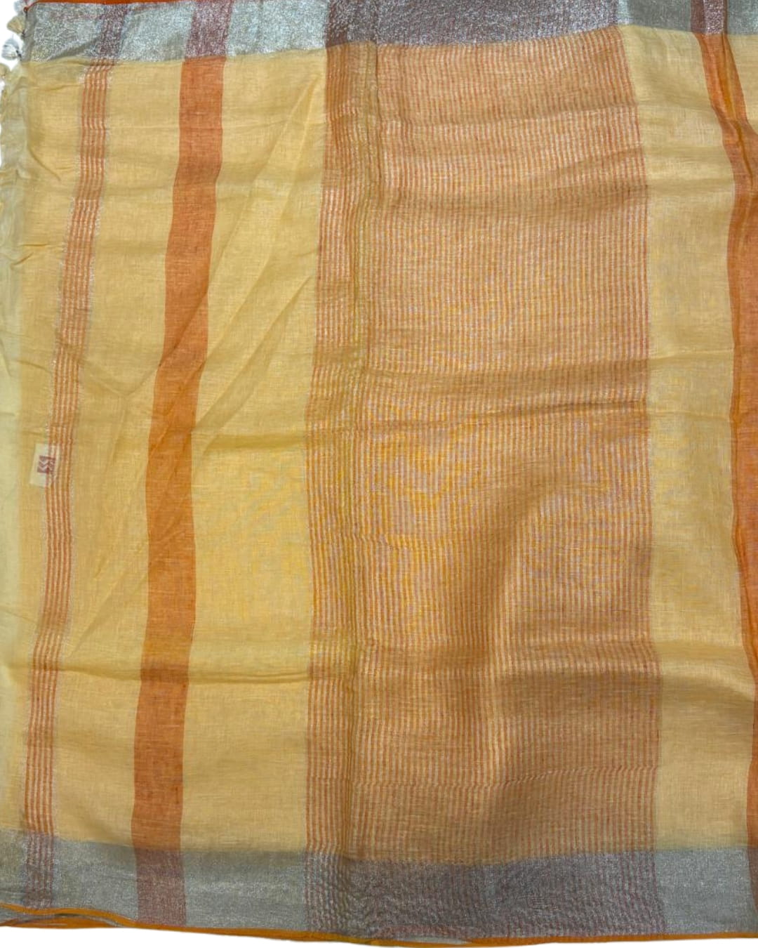 Linen Saree with Silver Border