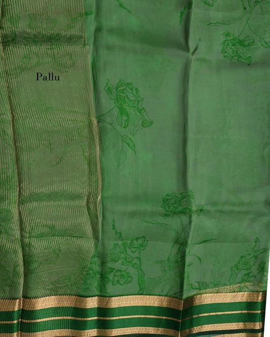 Pure Organza Silk with Zari Border