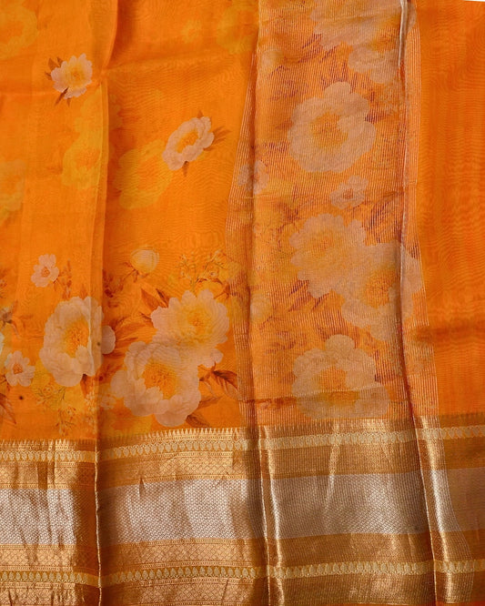 Pure Organza Silk with Zari Border