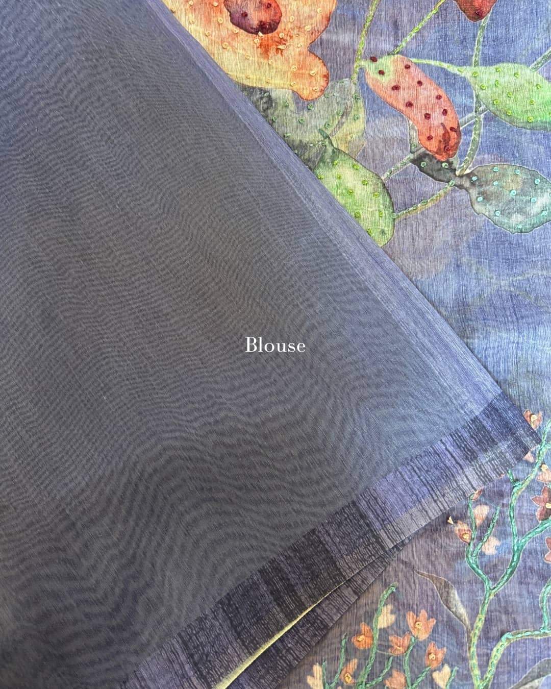 Chanderi Silk with Kantha Work