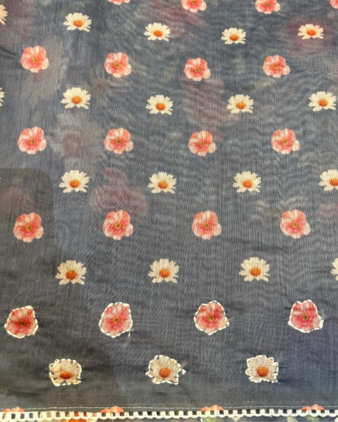 Chanderi Silk Saree with Kantha Work
