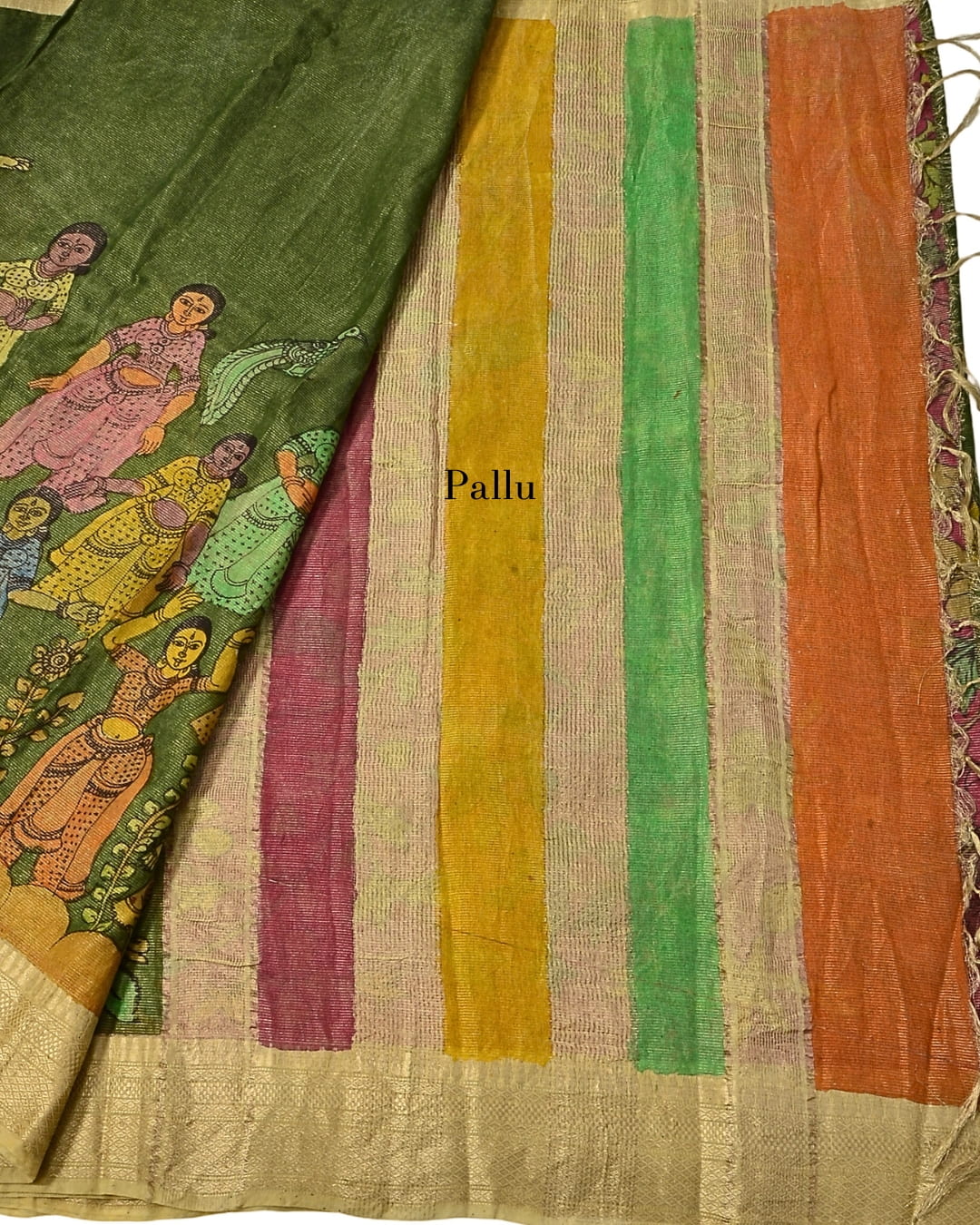 Pure Pen Kalamkari Tissue Silk Saree
