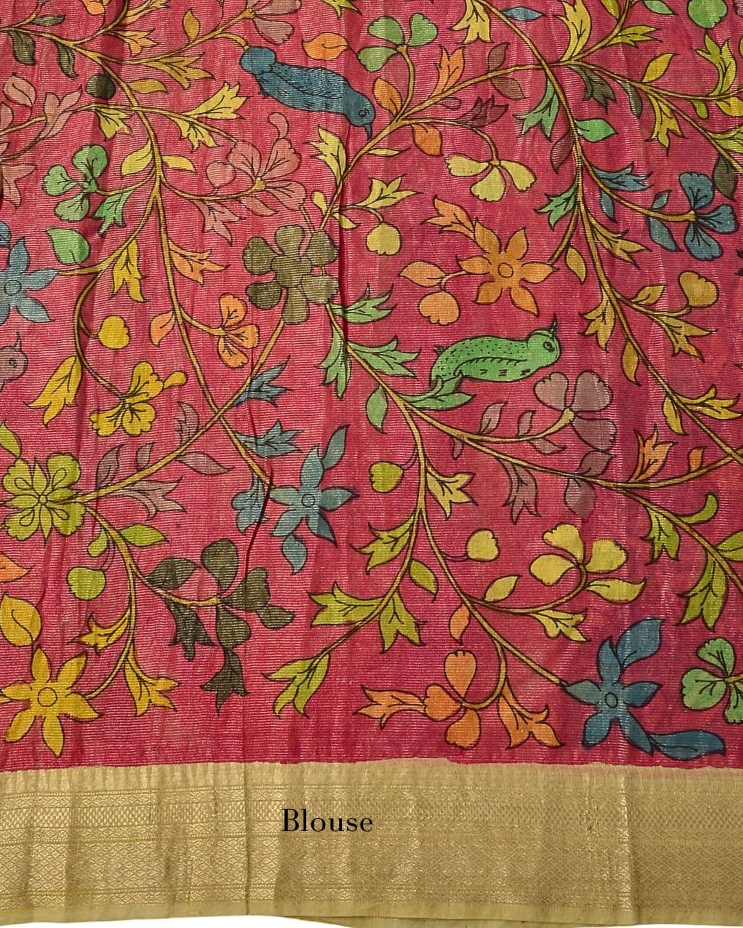 Pure Pen Kalamkari Tissue Silk Saree