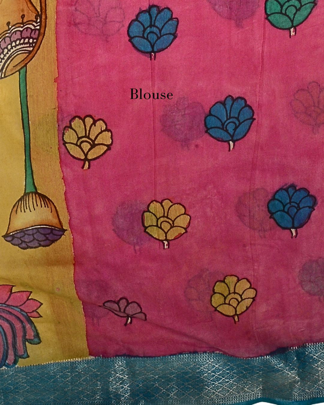 Pure Pen Kalamkari Chanderi Silk Saree