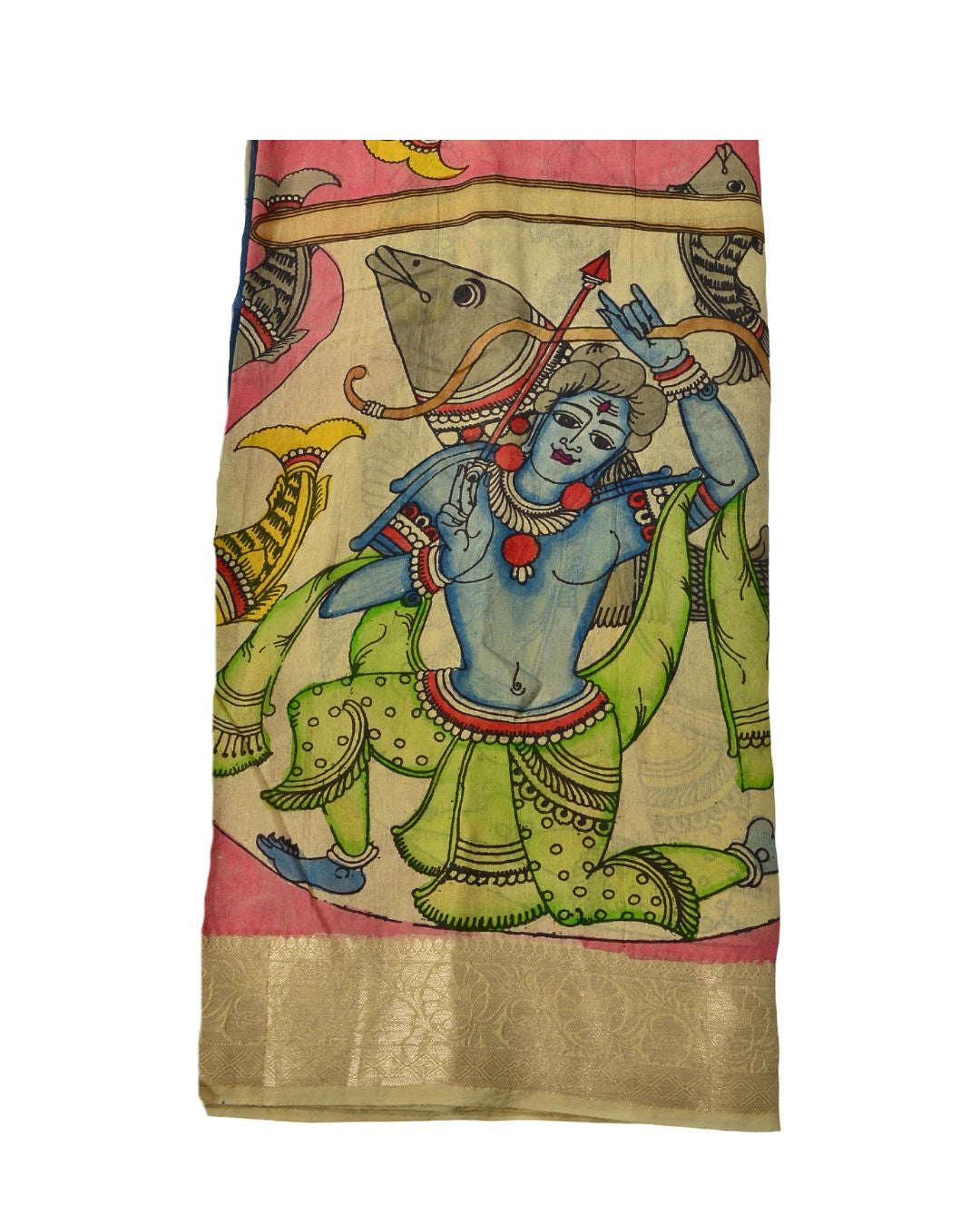 Pure Pen Kalamkari Chanderi Silk Saree