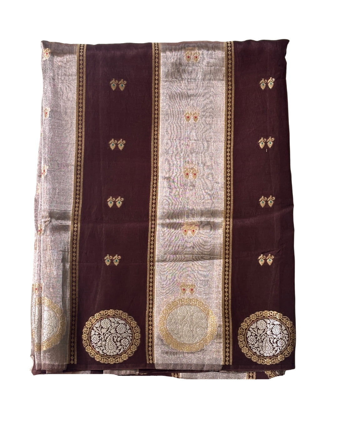Raw Mango Silk Saree with Tissue Stripes and Zari Woven Pallu