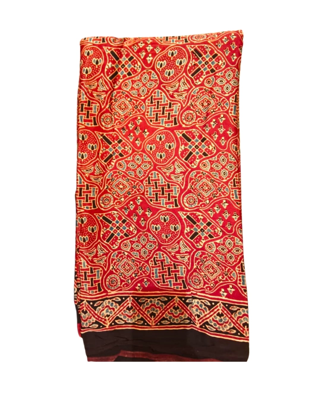 Ajrakh on Pure Modal Silk Saree
