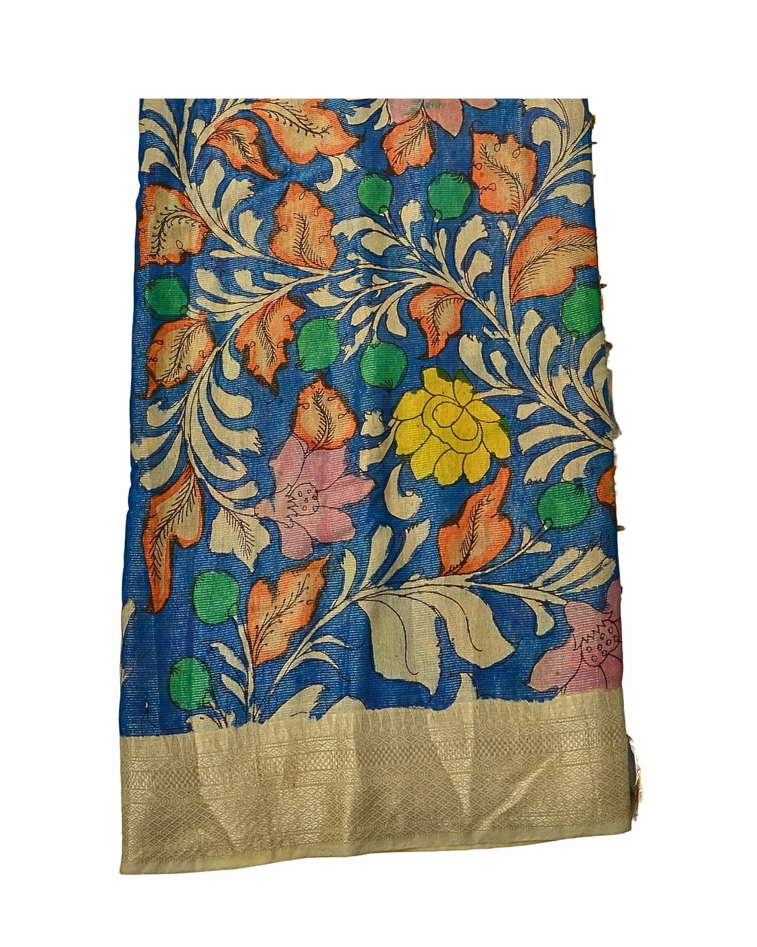 Pure Pen Kalamkari Tissue Silk Saree