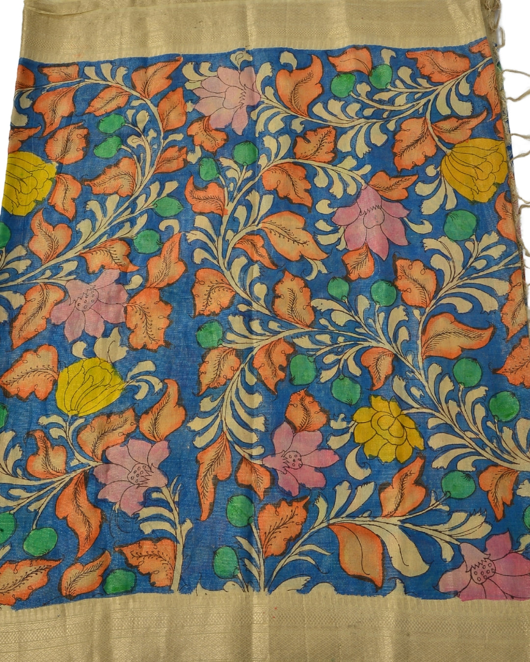 Pure Pen Kalamkari Tissue Silk Saree