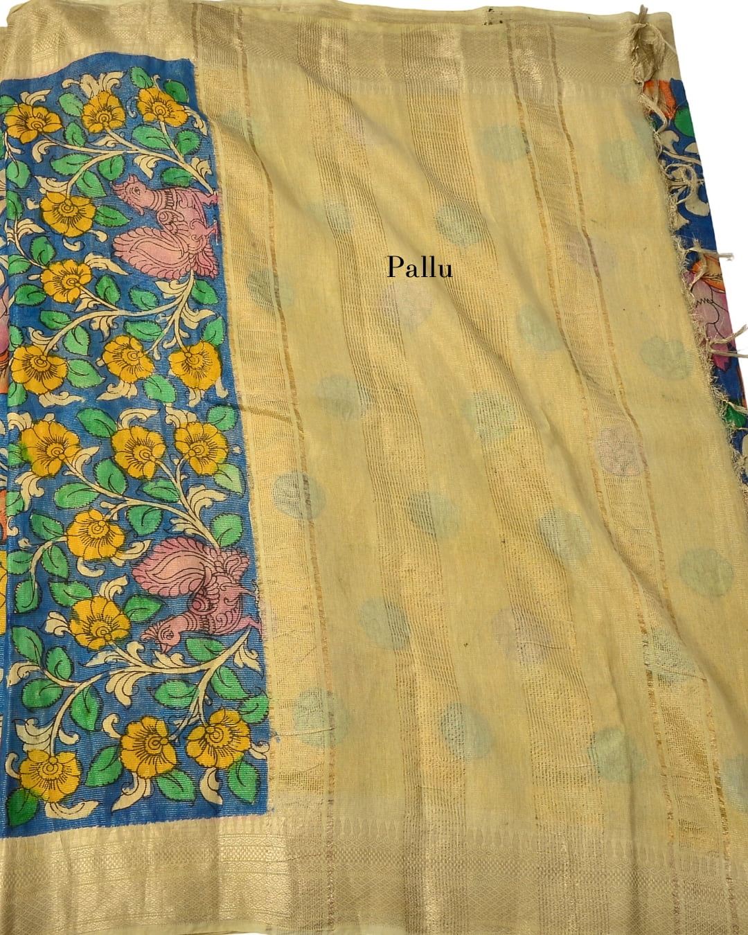 Pure Pen Kalamkari Tissue Silk Saree