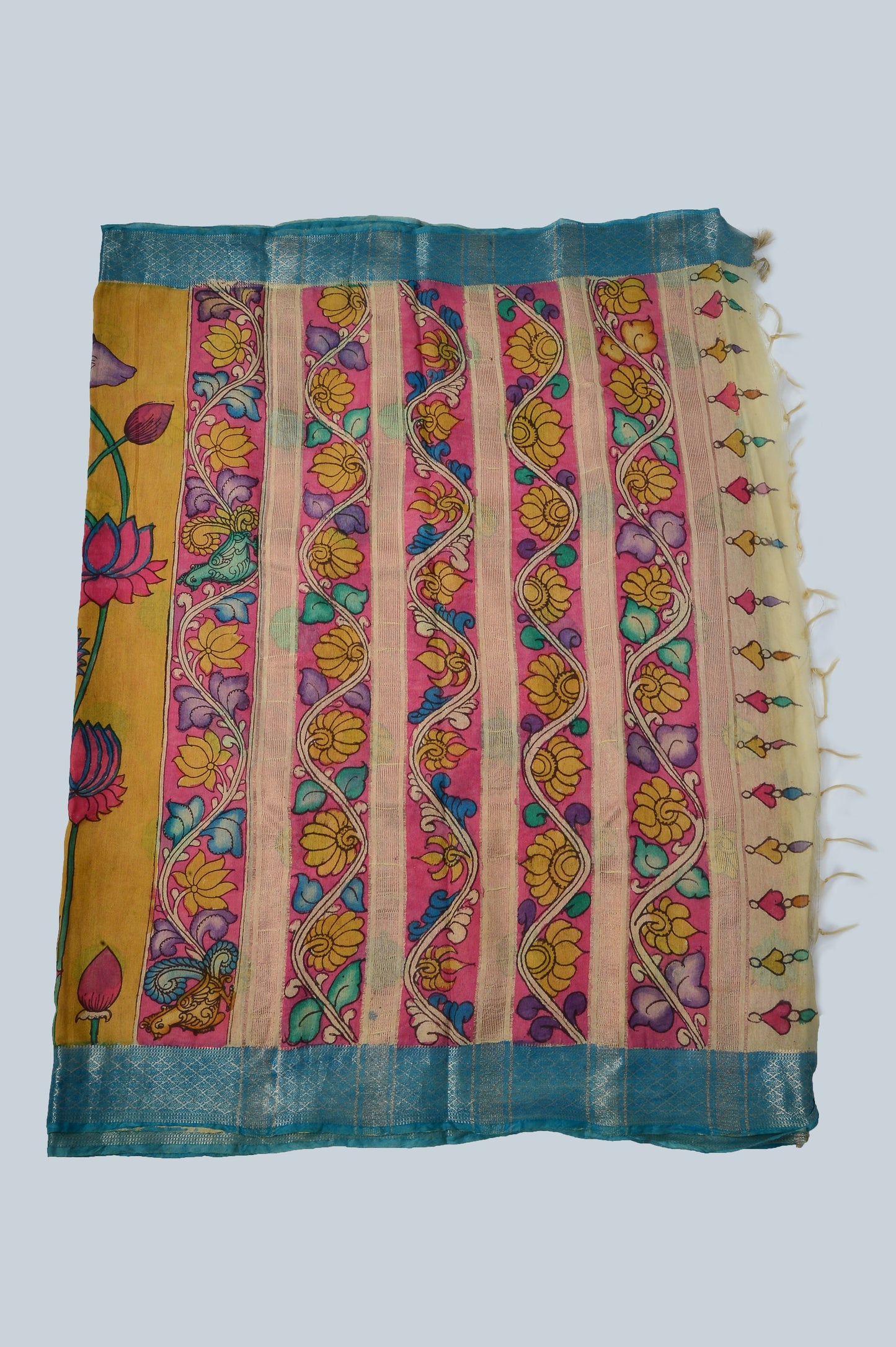 Pure Pen Kalamkari Chanderi Silk Saree