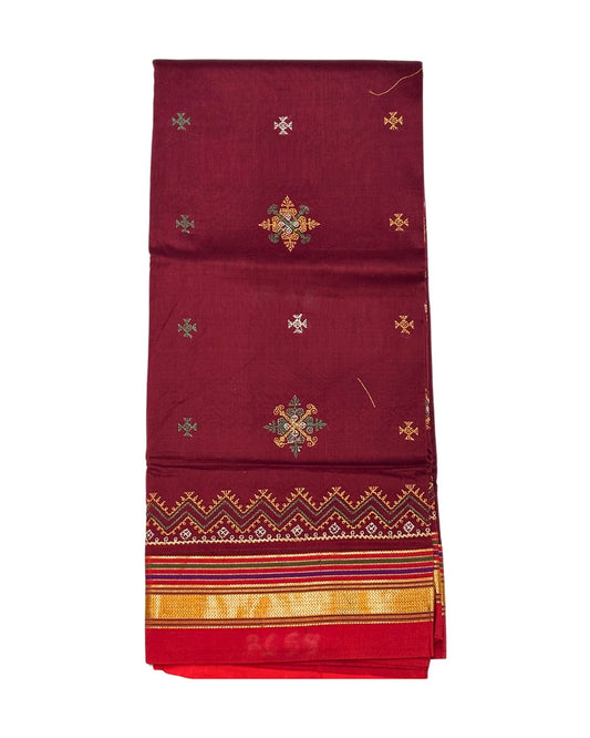 Ilkal Silk Saree with Kasuthi Hand Embroidery