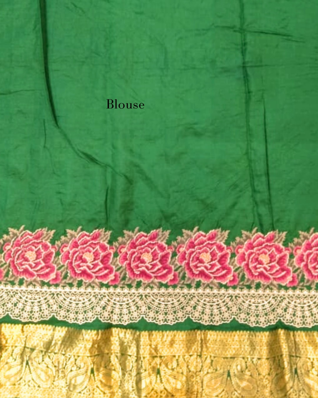 Pure Bandhani Silk Fusion Saree with Petite Embroidery & Kanchi Border