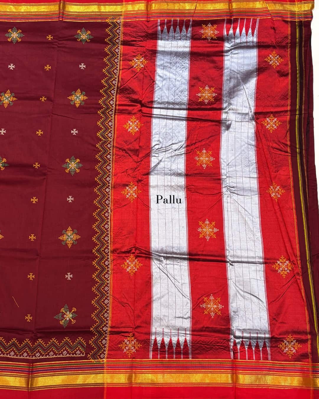 Ilkal Silk Saree with Kasuthi Hand Embroidery