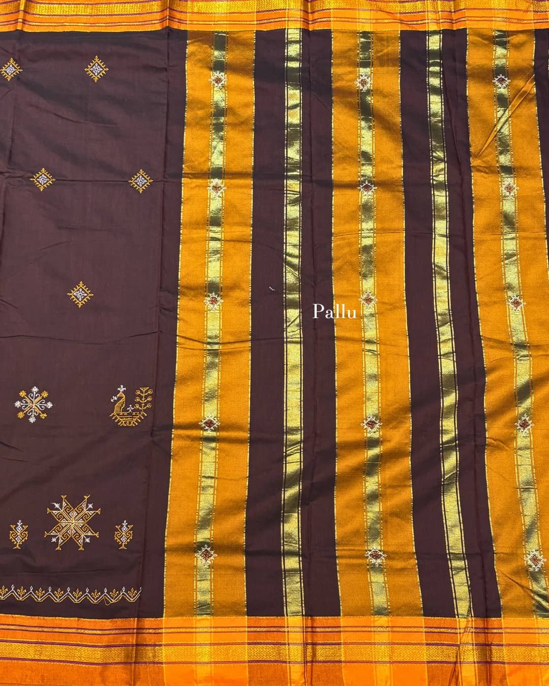 Ilkal Silk Saree with Kasuthi Hand Embroidery