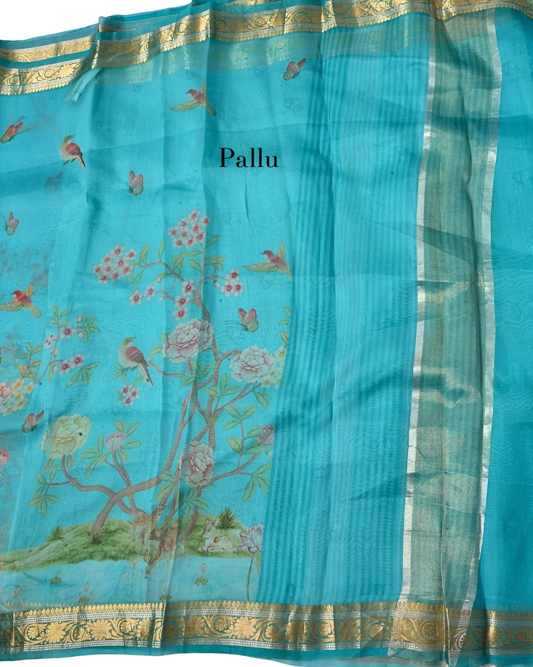 Pure Organza with Zari Border