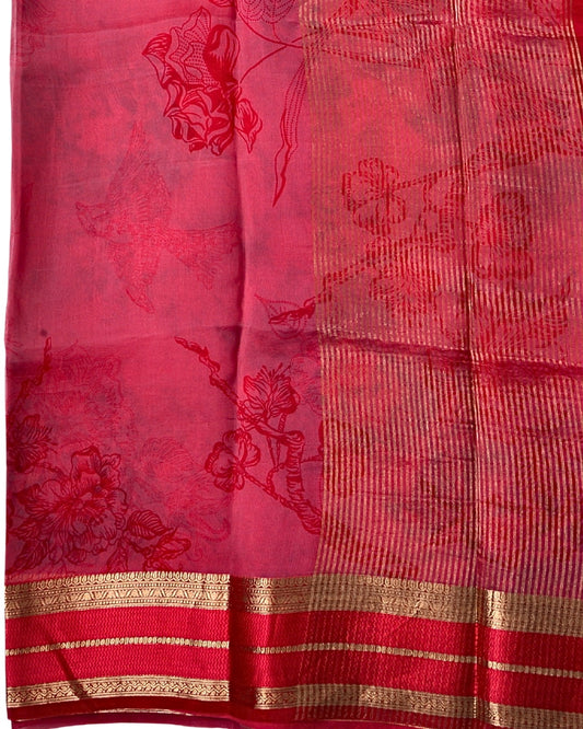 Pure Organza Silk with Zari Border