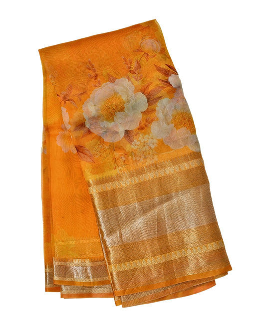 Pure Organza Silk with Zari Border