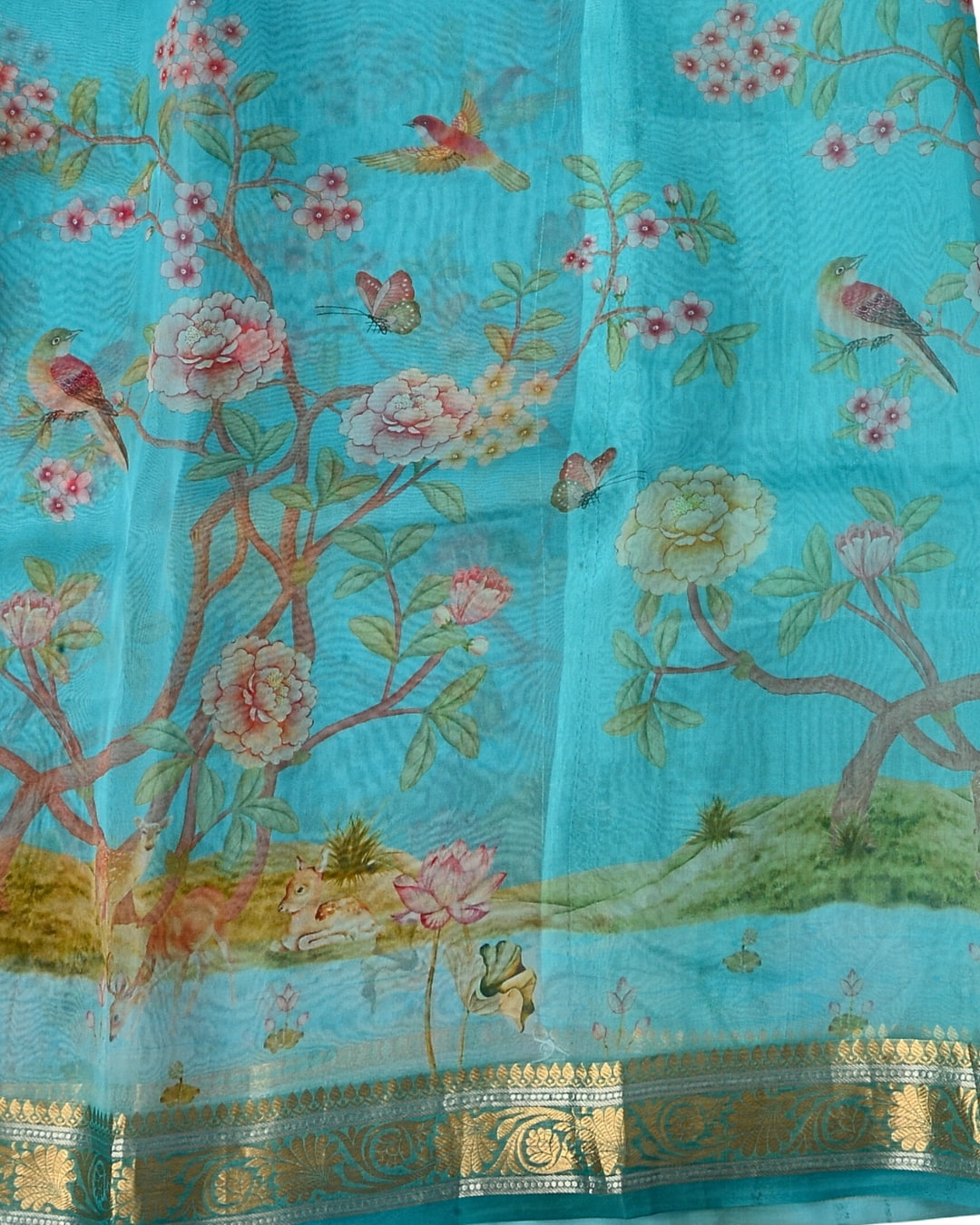 Pure Organza with Zari Border