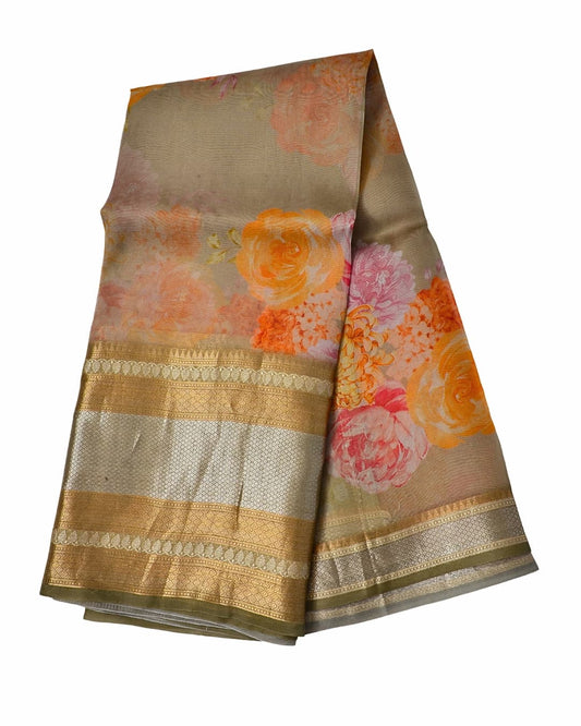 Pure Organza Silk with Zari Border