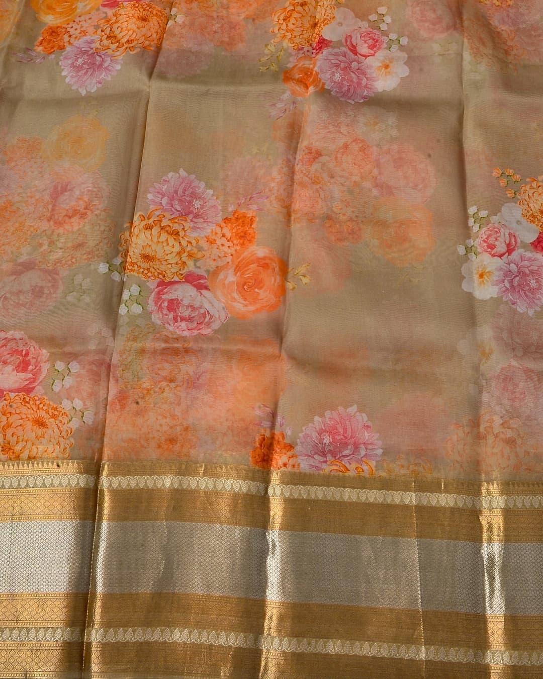 Pure Organza Silk with Zari Border