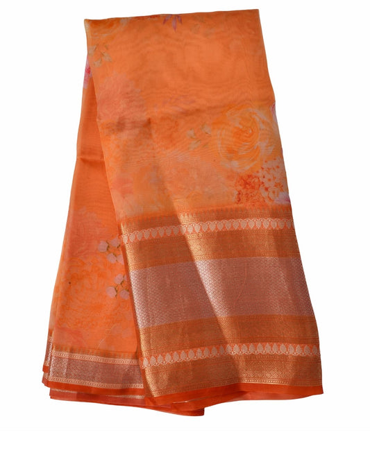 Pure Organza Silk with Zari Border