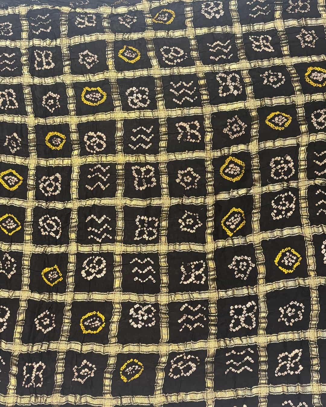 Black Pure Gajji Silk Ghadchola Saree with Zari Weave