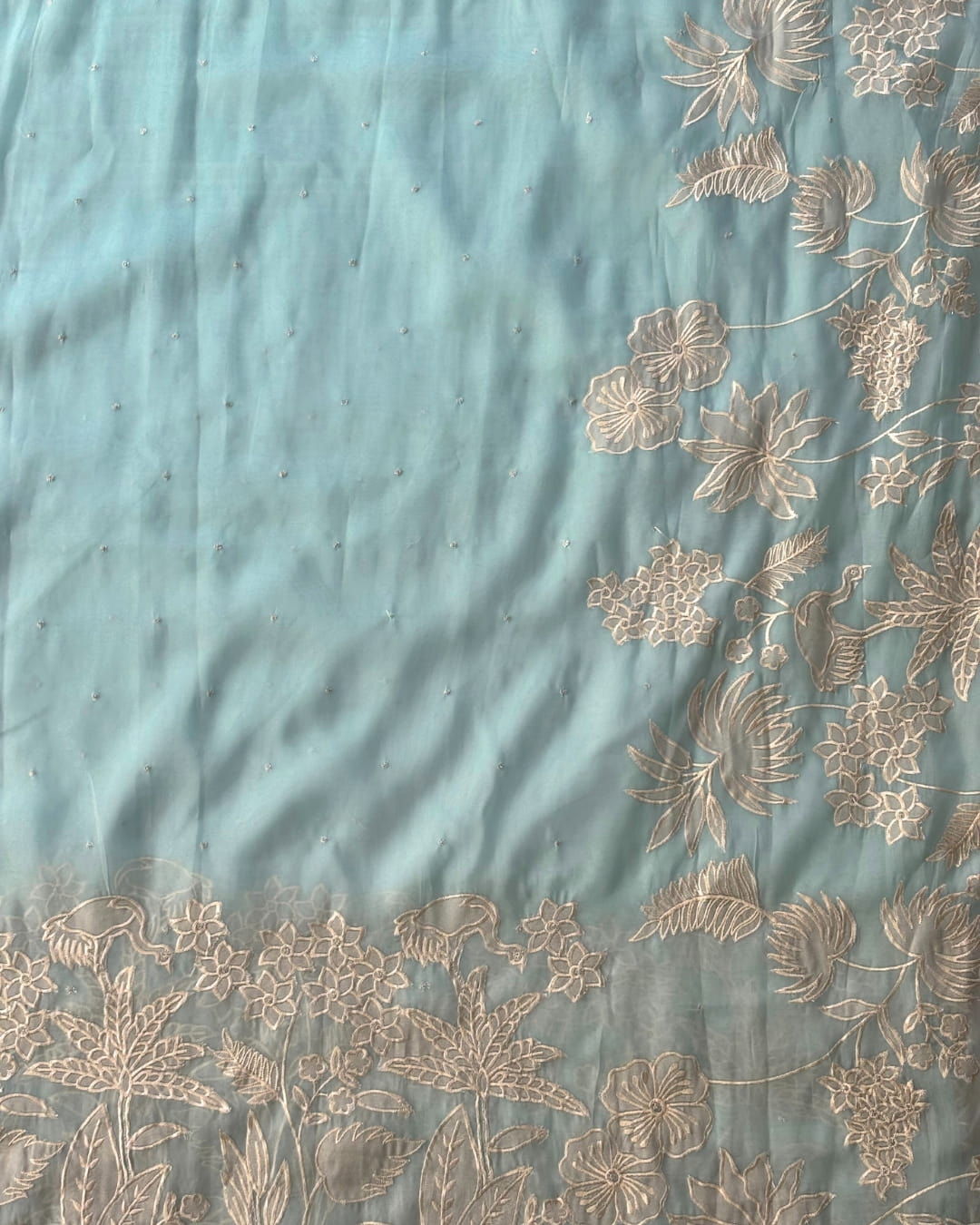 Applique Kora Silk Saree