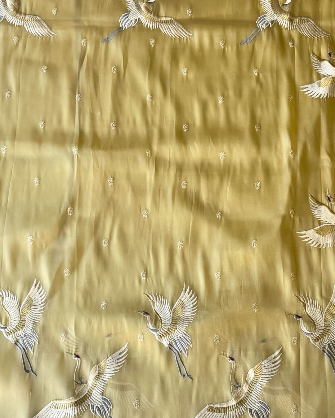 Tissue Saree with Embroidered Motifs