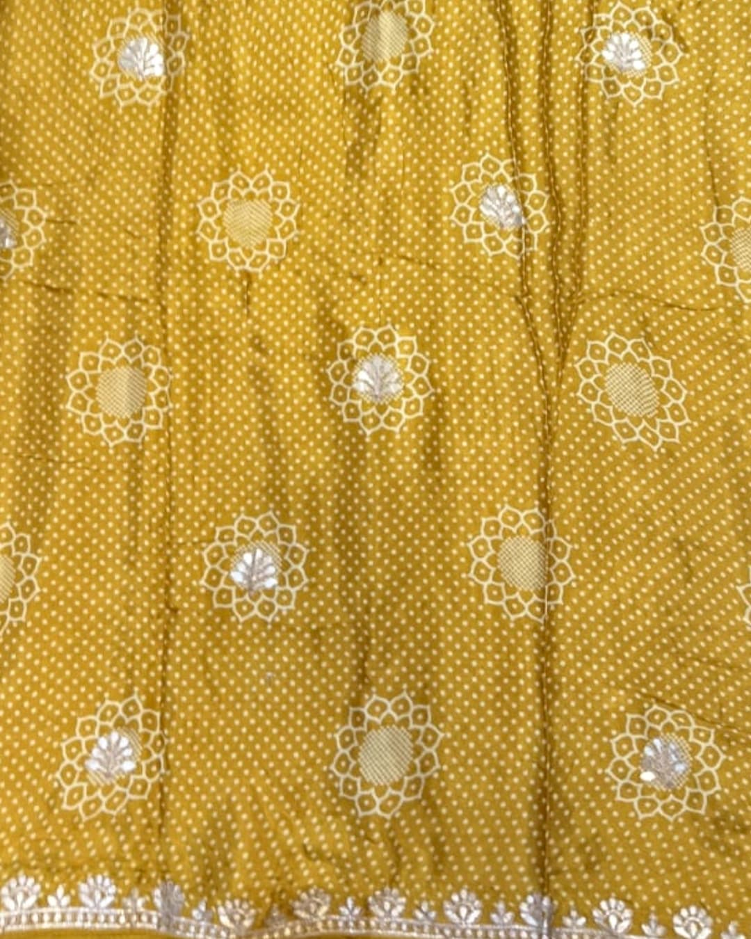 Gajji Silk Saree with Gotta Patti Work in Mustard Yellow