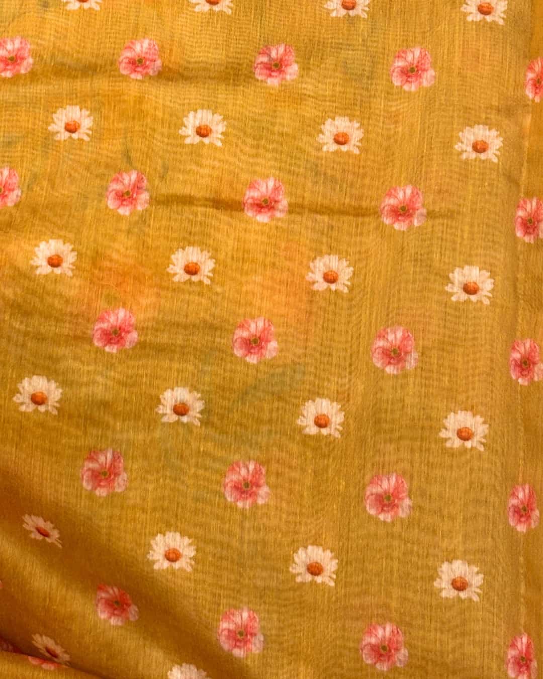 Chanderi Silk Saree with Kantha Work