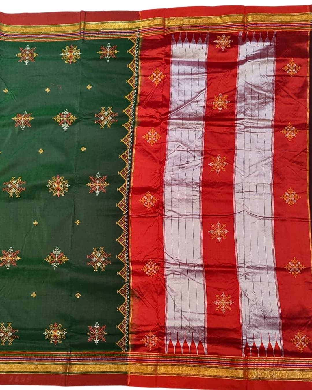 Ilkal Silk Saree with Kasuthi Hand Embroidery