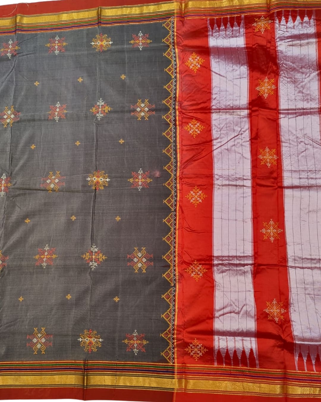 Ilkal Silk Saree with Kasuthi Hand Embroidery