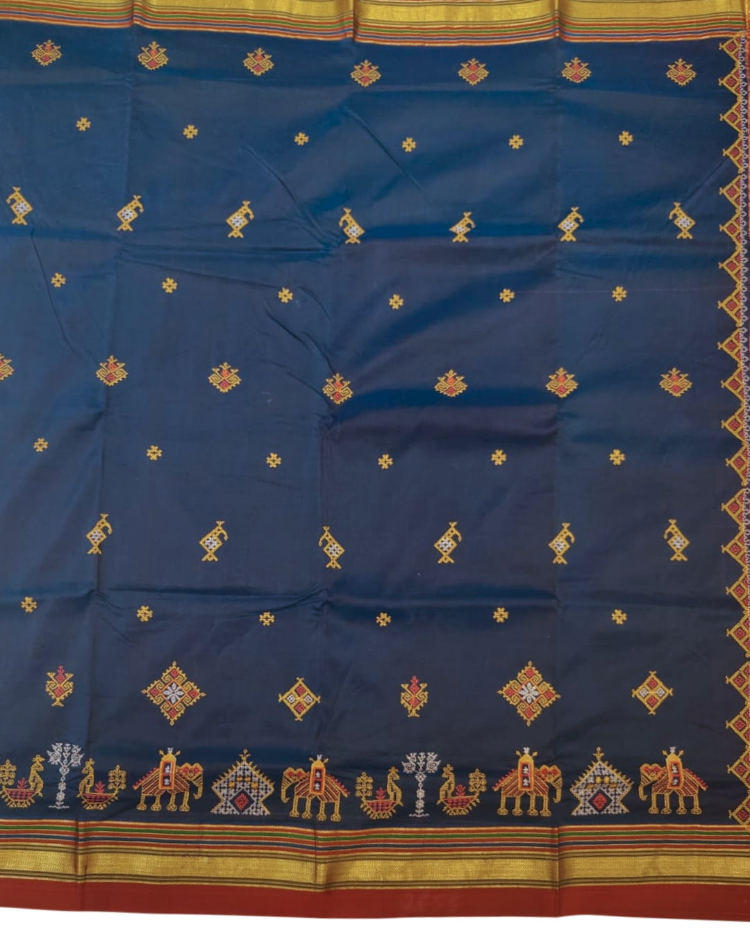 Ilkal Silk Saree with Kasuthi Hand Embroidery