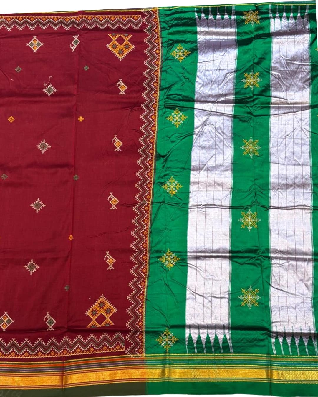 Ilkal Silk Saree with Kasuthi Hand Embroidery