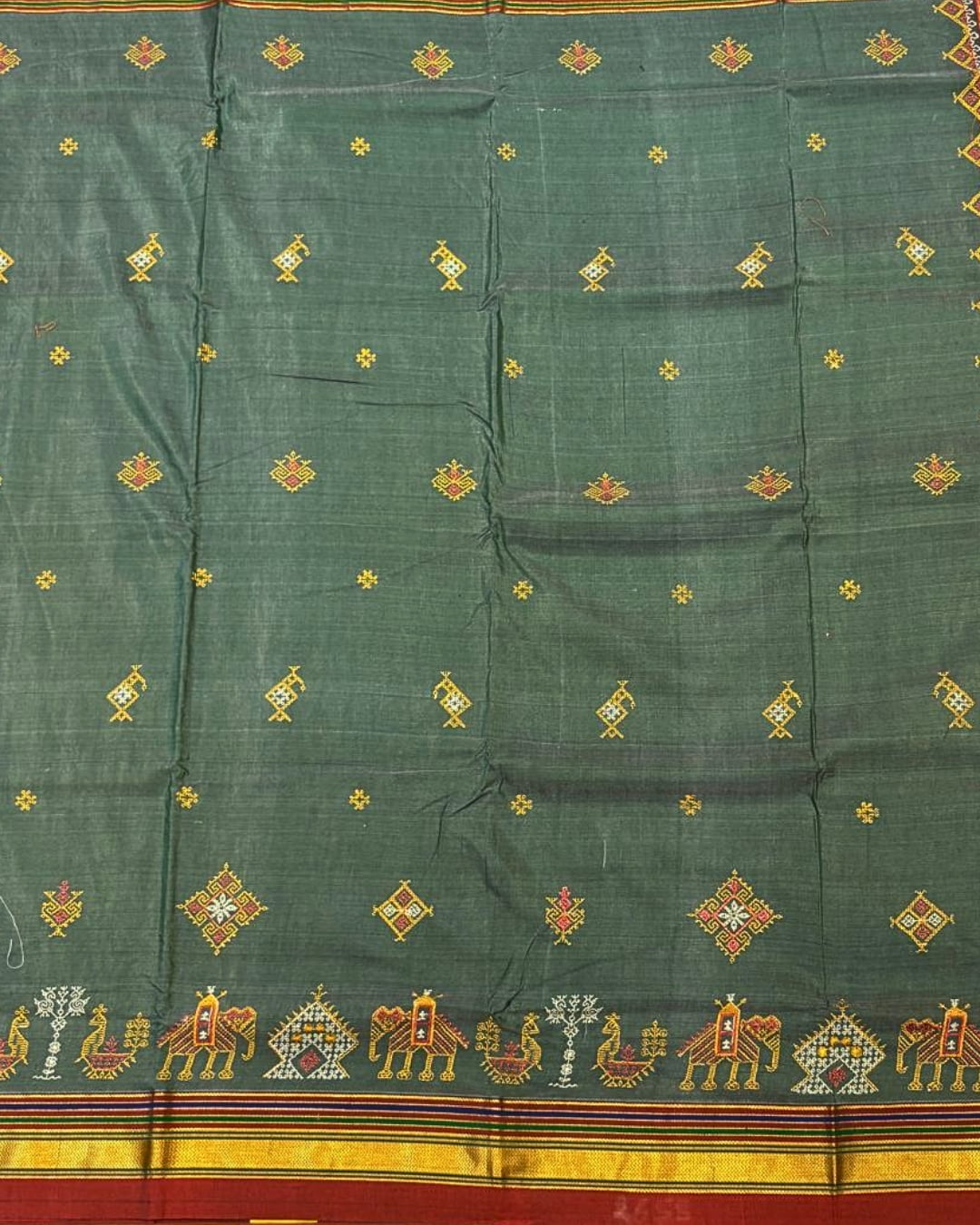 Ilkal Silk Saree with Kasuthi Hand Embroidery