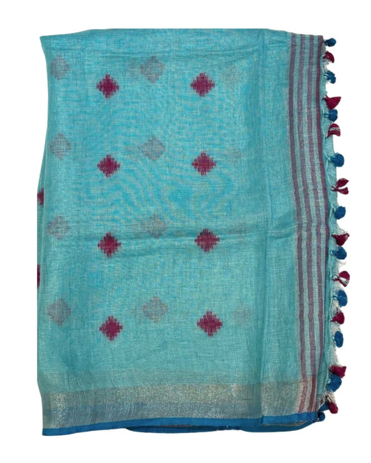 Linen Saree with Subtle Motifs 