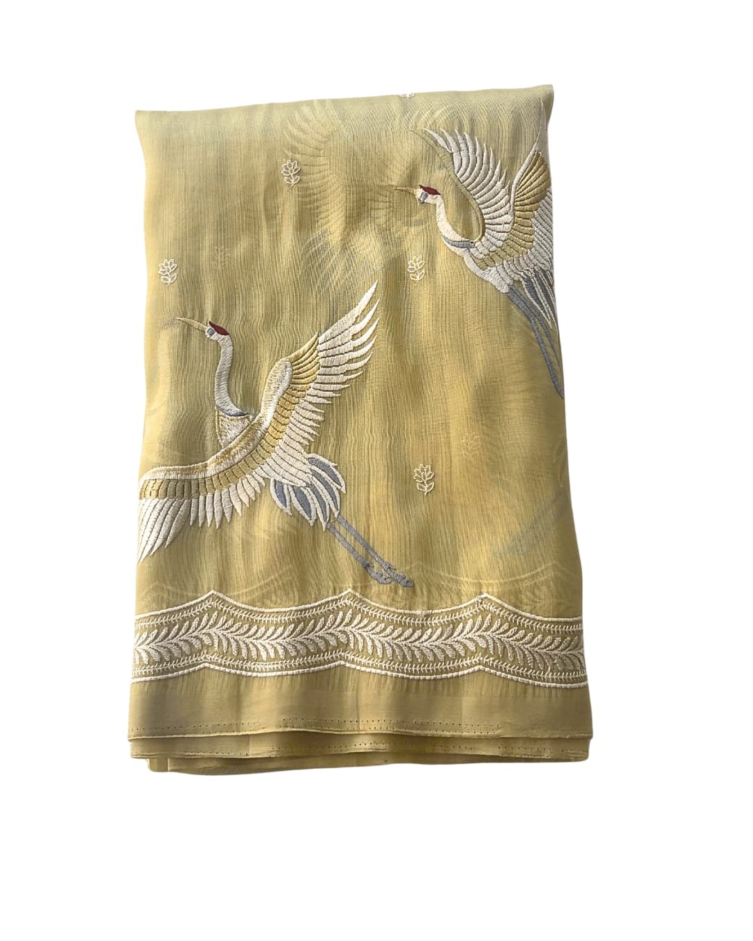 Tissue Saree with Embroidered Motifs