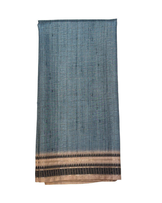 Semi Raw Saree with Sambalpur Border 