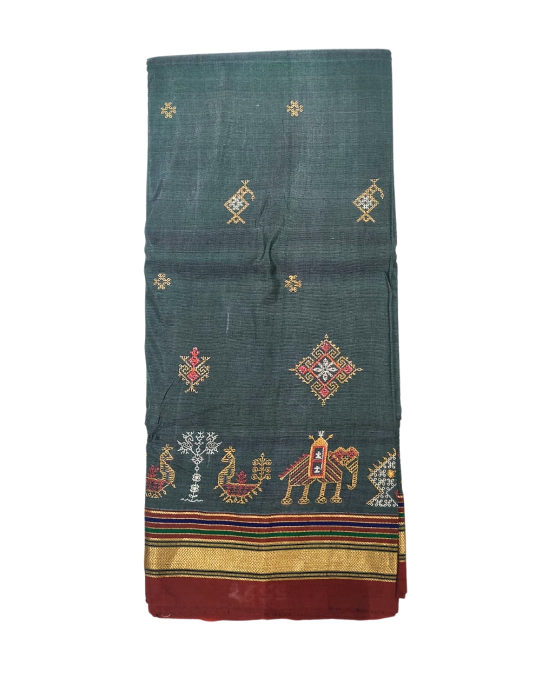 Ilkal Silk Saree with Kasuthi Hand Embroidery