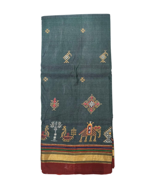 Ilkal Silk Saree with Kasuthi Hand Embroidery