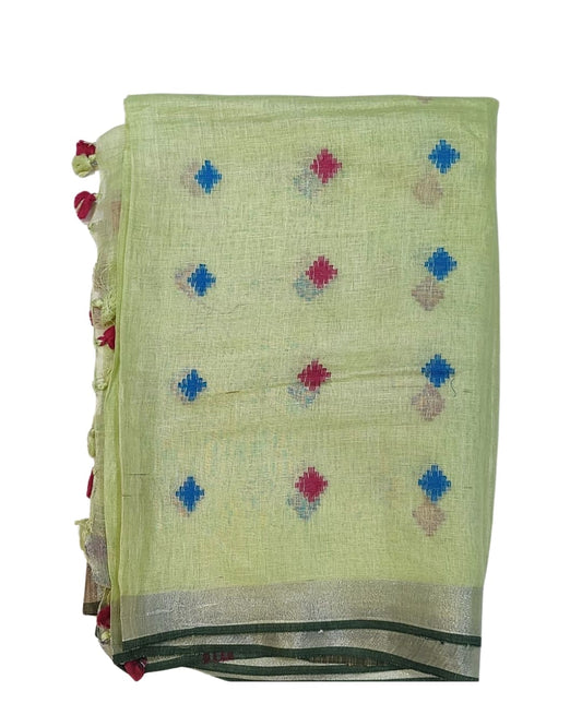 Linen Saree with Subtle Motifs