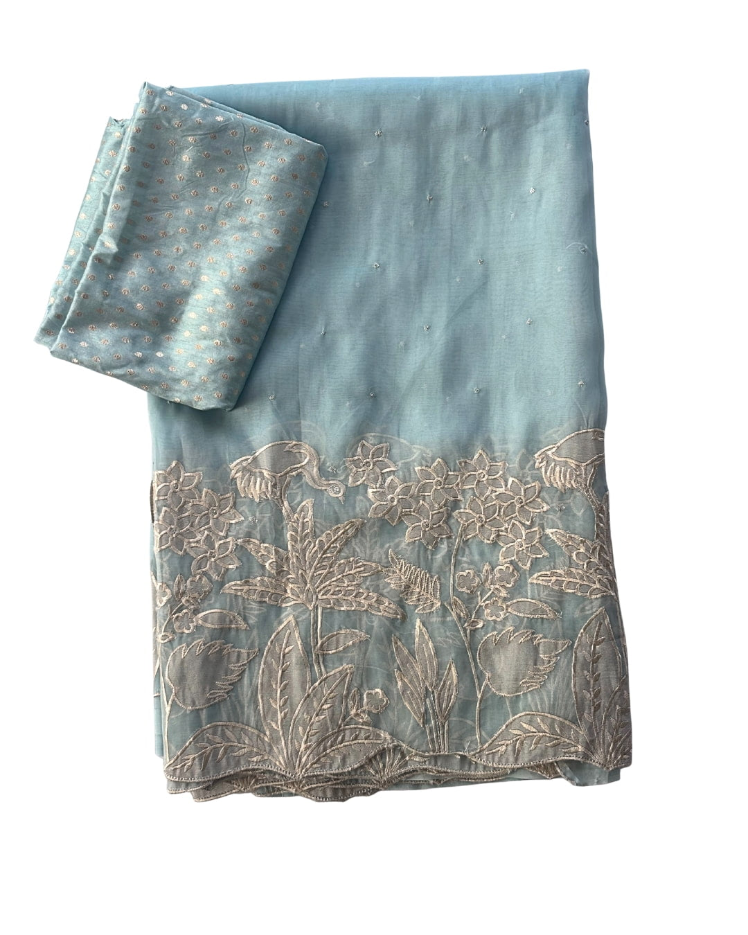 Applique Kora Silk Saree
